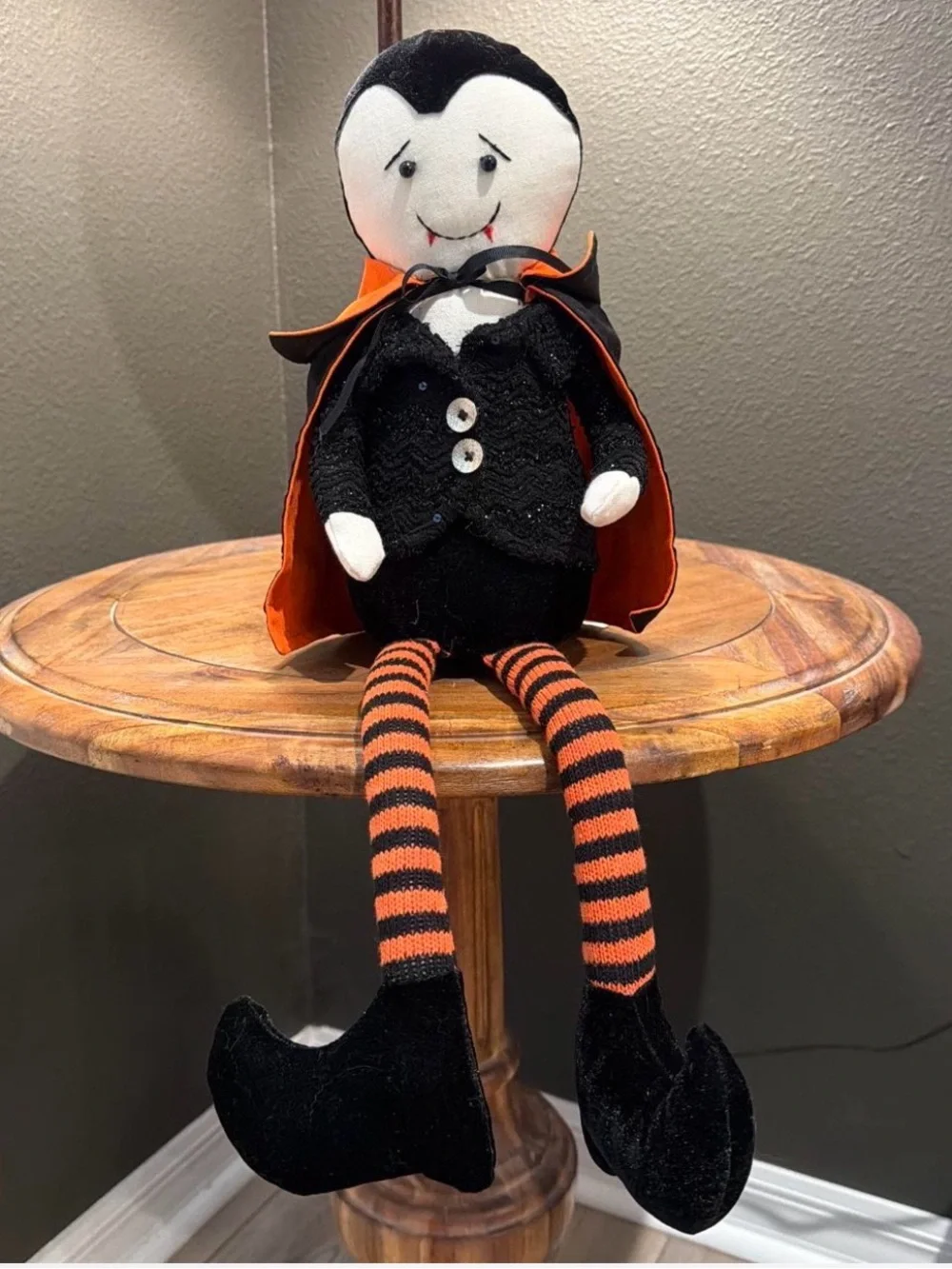 Kids Halloween Vampire Costume Plush Toy - Black & Orange